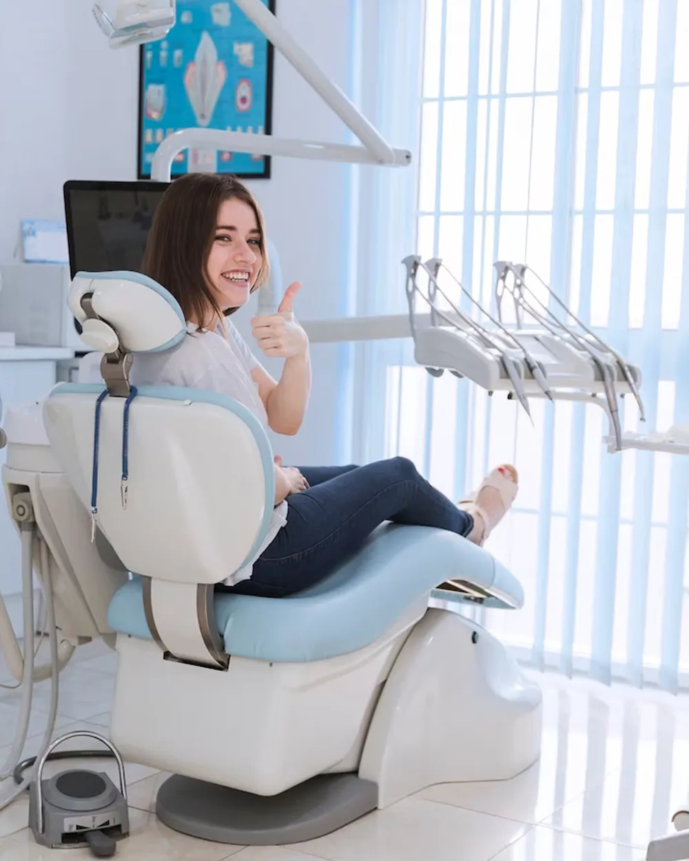 Paciente en el sillón dental durante una revisión